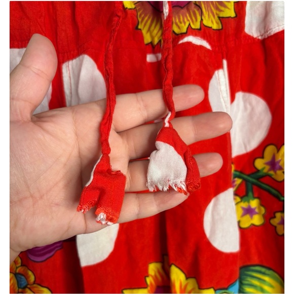 Desigual women harem large pants red floral wavy relaxed fit‎ - Picture 6 of 9